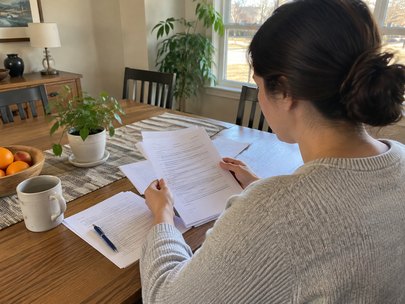 Homeowner reviewing HOA and property documents before hosting space